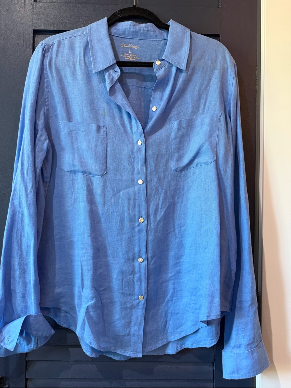 Lilly Pulitzer Sky Blue Long Sleeve Button-Down Shirt